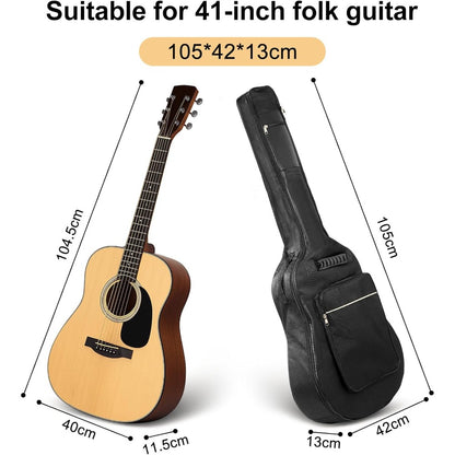 Acoustic Guitar Bags 41 Inch Classical Guitar Bags 105X42X13cm Guitar Case Backpack with Thick Padding Acoustic Soft Guitar Cover Adjustable Shoulder Straps Soft Case Bag for Acoustic Guitar
