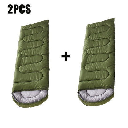 2pcs 3-Season Single Person Sleeping Bag, Lightweight Dual Use Cold And Warm, Rectangular Zipper Design, Soft Skin-Friendly Super Fiber Fabric, Durable for Camping Hiking Outdoor Travel Adventure