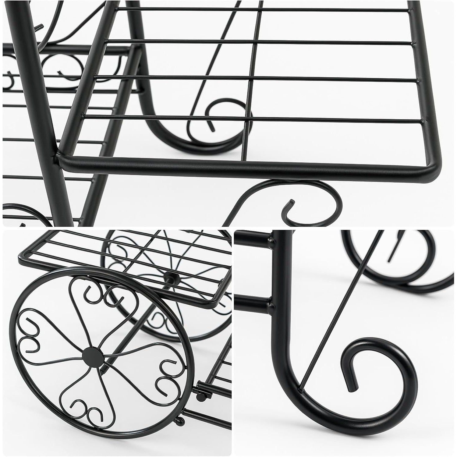 3 Tier Metal Plant Stand Indoor Outdoor – Vintage Bicycle Iron Flower Pot Display Rack for Garden, Balcony, Patio & Living Room – Holds 4 Pots, Rust-Resistant