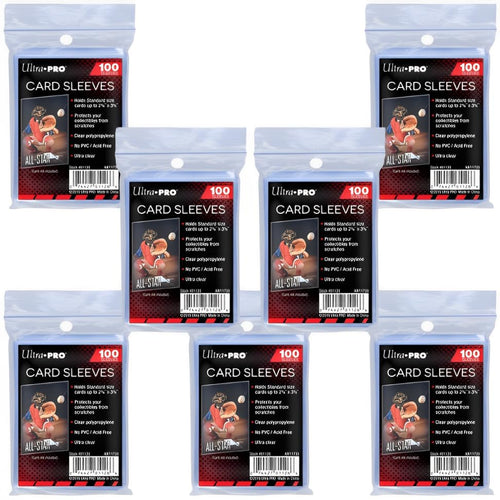 7 x 100 Ultra Pro Soft Sleeves - Total of 700 UP Pro Sleeves - Suitable for All Collectible Card Games