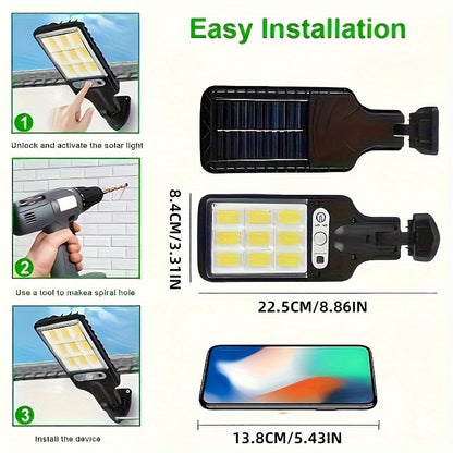 10/8/6/4/2/1PACK Outdoor Solar Lights 108COB Motion Sensor Street Lamp with Remote Control - 3 Lighting Modes, 180° Coverage, Easy-to-Install for Garden Garage Yard Backyard Patio