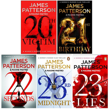English Language Women'S Murder Club Series by James Patterson 5 Books Collection Set (20th Victim, 21st Birthday, 22 Seconds, 23rd Midnight, 23 1/2 Lies)
