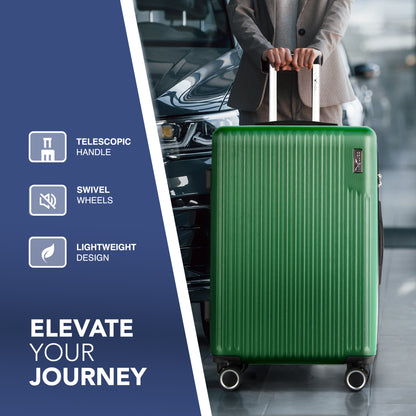 LUGG 76.5 x 50.5 x 30cm Vacay Suitcase ABS Luggage with TSA Indent Lock, Aluminium Trolley Handle, 360° Spinner Wheels, Water-Resistant & Durable Material - Airline Compatible (28inch)