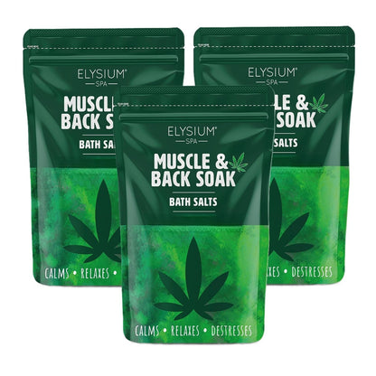 Elysium Spa Scented Bath Salts 450g – 3 Pack Crystal Bath Soak for Home Bathing Use