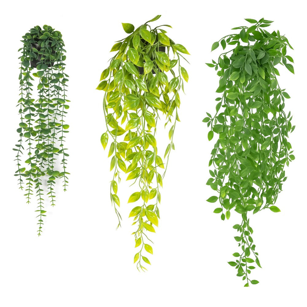 artificial hanging plant set – product view 1