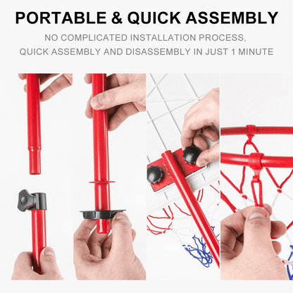 Portable Adjustable Shooting Frame, Kids Youth Sports Basketball Stand Adjustable Height 105-179CM Basketball Goal Toy for Outdoor Backyard Sports Game Play