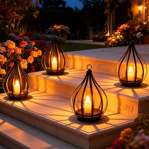 2-in-1 Solar Outdoor Pendant Light, Lawn Light, Teardrop Shape, Candle Effect Lamp with Light Post, Suitable for Gardens, Courtyards, Lawns, Decks, Parasols, Tents, Trees, Patios, Pathways, Driveways, Garden - Warm White Solar Lantern
