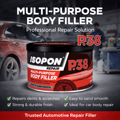 UPOL ISOPON P38 Easy Sand Body Filler Paste 250ml | Two Part Polyester Car Repair Kit for Dents, Scratches, Holes | Paintable Smooth Finish | Metal & GRP Compatible