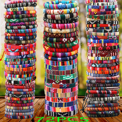 72pcs Ethnic Style Unisex Hand Rope Bangle Bangle Bracelet, Winter Bangle Bangle Bracelet, Hand Rope, Christmas Gift, Halloween Gift, New Year Gift