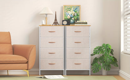 4-Drawer Dresser Storage Cabinet with Metal Frame & MDF Top, Adjustable Feet, Anti-Tip Safety - Stylish And Spacious Storage Unit for Bedroom Or Living Room (44.96cm X 29.97cm X 90.93cm)