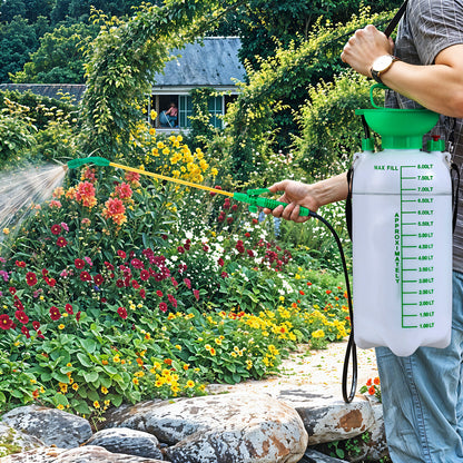 5L/ 8L Green High Pressure Watering Can Manual Shoulder-type Garden Sprayer Pressure Sprayer for Outdoor Plant Pots Lawn Watering