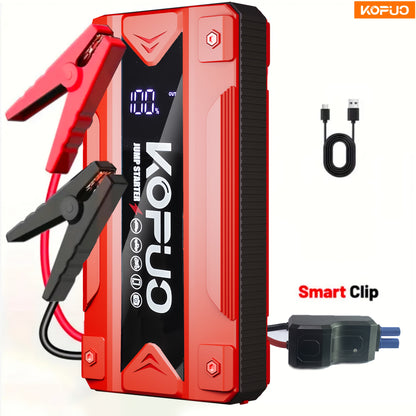KOPUO 3000A/5000A Car Jump Starter (9L Gasoline/8L Diesel) Portable Car Jump Starter, 12V Car Battery Jumper Starter with Safety Jumper Cables, Fast Charging Car Battery Booster Jump Starter, Lights, Compact, Camping Essentials