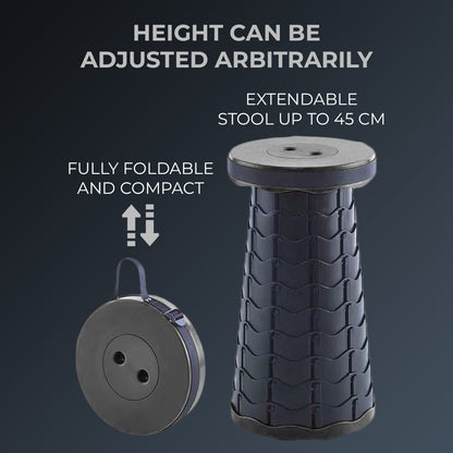 Portable Folding Stool with Adjustable Height for Camping and Travel (Random Colours)