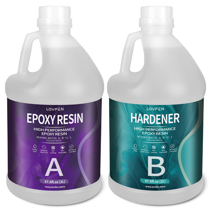3.97L Premium Clear Epoxy Resin Kit Casting And Coating for River Table Tops, Art Casting Resin, Jewelry Projects, Tumbler Crafts, Molds, Art Painting, Easy Mix 1:1 Ratio 32