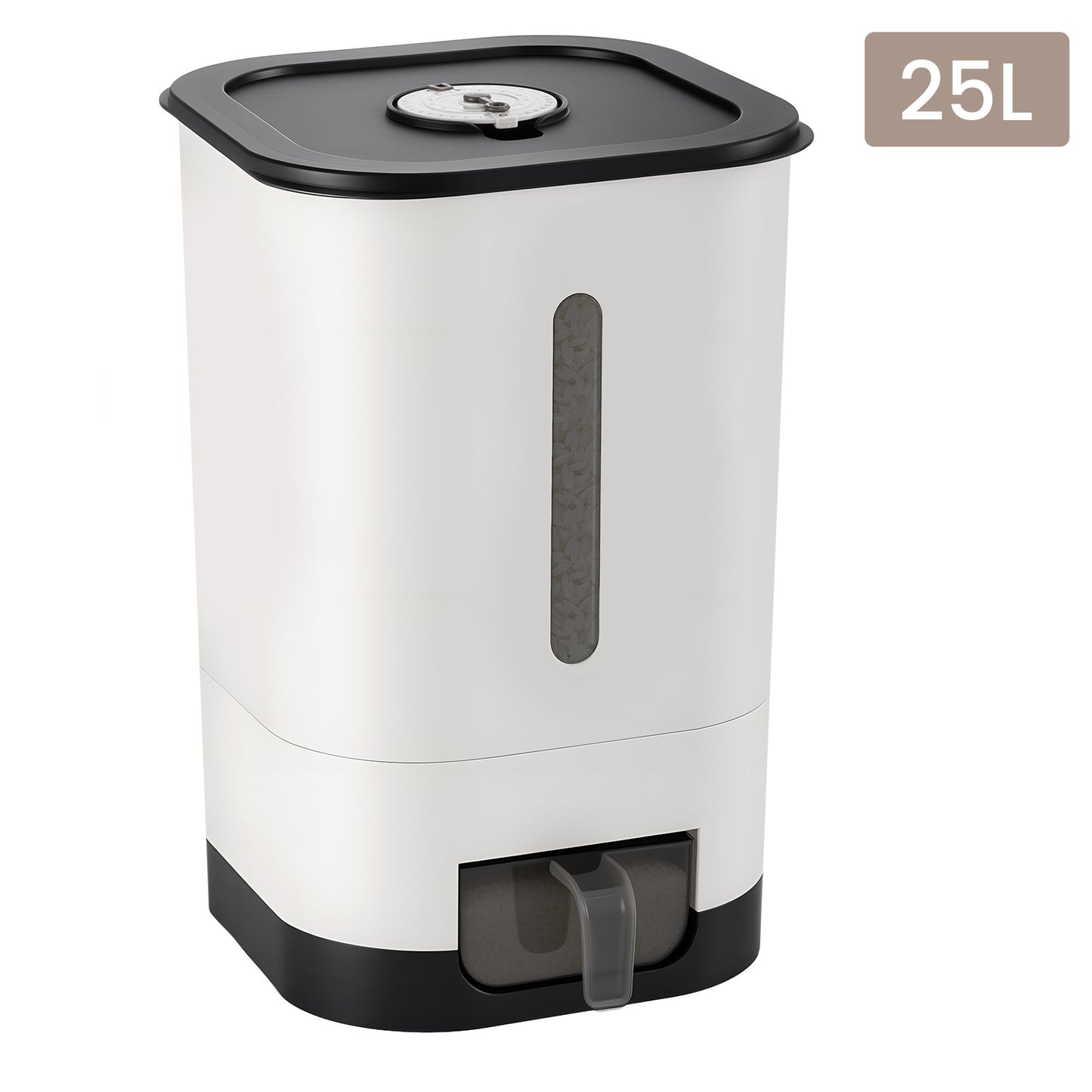 14/25L Automatic Rice Dispenser Large Capacity, Sealed Rice Storage Container, Suitable for Rice, Grains, Flour, Kitchen Supplies, Pet Cat and Dog Food Storage Container, Ideal for Kitchen, Home Use