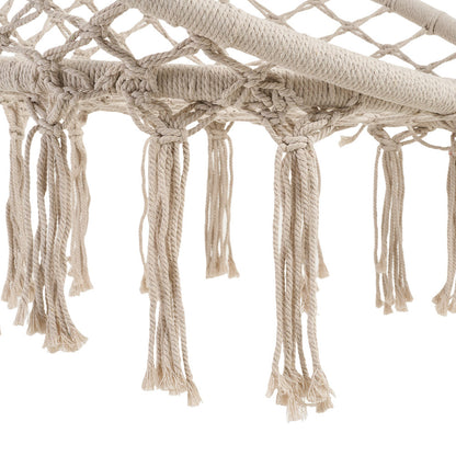 Balcony Rocking Chair, Courtyard Woven Hanging Basket, Hanging Cotton Rope Iron Ring Hanging Chair, Suitable for Indoor, Outdoor, Home, Balcony, Courtyard, Garden, Maximum Load Capacity: 200kg, Material: Iron Ring, Cotton Rope (No Include Cushion)