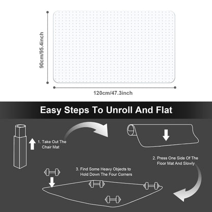 PVC Clear Chair Mat Non Slip Office Chair Desk Mat Floor Computer Carpet Protector Plastic Clear