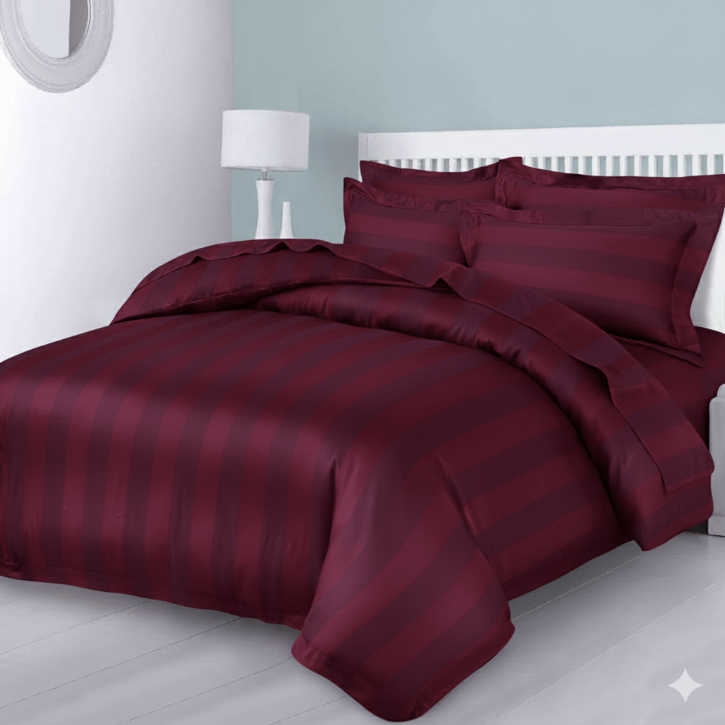 3pcs Classic Satin Stripe Duvet Cover Set (Includes 1 Duvet Cover & 2 Pillowcases) – Soft, Comfortable, and Machine Washable. Perfect for Bedrooms, Dorms, Hotels, and as a Thoughtful Holiday Gift.