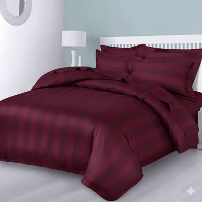 3pcs Microfiber Duvet Cover Set, Satin Striped Bedding Set, Soft Comfortable Duvet Cover, For Bedroom, Guest Room (1 Duvet Cover + 2*Pillowcase) – Single, Double, King, Super King Sizes