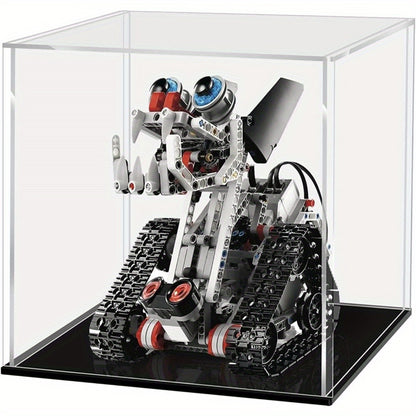 30x30x30cm Acrylic Display Case Clear Collectibles Model Display Shelf with Black Base for Toys Minifigures Collectibles