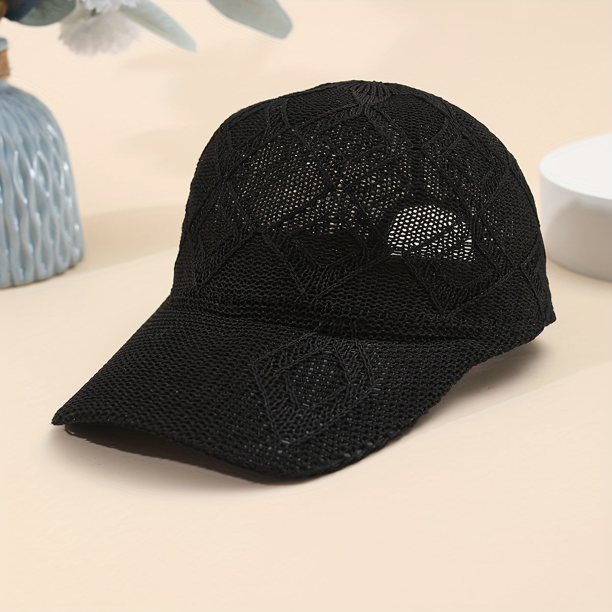 1pc Large Block Baseball Cap, Summer Unisex Versatile Hat, Hollow-Out Breathable Mesh Snapback Cap