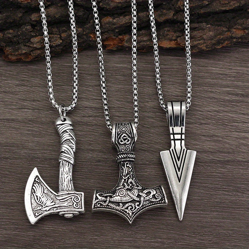Viking Pendant Necklace Set - Three Pieces