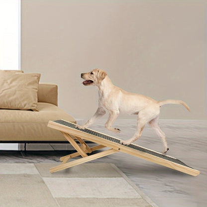 Dog Stairs Foldable Non-Slip Pet Ramp Adjustable Heights Ladder For Car Sofa Bed