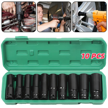 10/20pcs, 1/2in, Deep Impact Socket Set, Portable Electric Wrench Socket Set, 10-24mm Caliber Hex Bit Tool Set, Local Stock Shipping, Deep Metric Socket Set, Long-Reach Wheel Wrench Nuts, Suitable for Industrial Repairs, Home Decoration, Automotive
