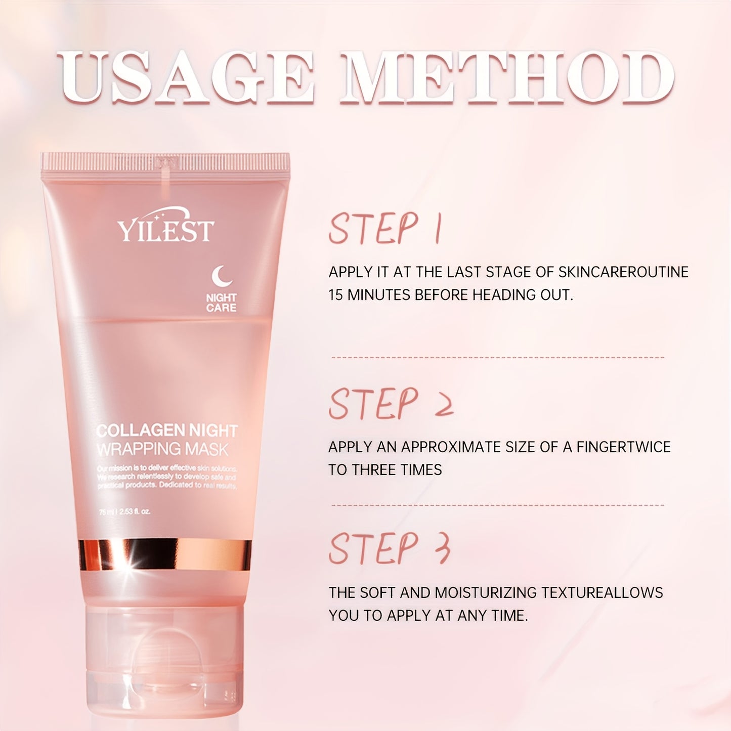 Buy 1 Get 1 Free: Collagen Night Graping Mask with Niacinamide & Hyaluronic Acid - Paraben-Free Gel Sheet Mask Suitable for All Skin Types, Hydrating & Firming Night with Ceramide, 75ml/2.53fl. X2 + Bonus Face Mask Brush