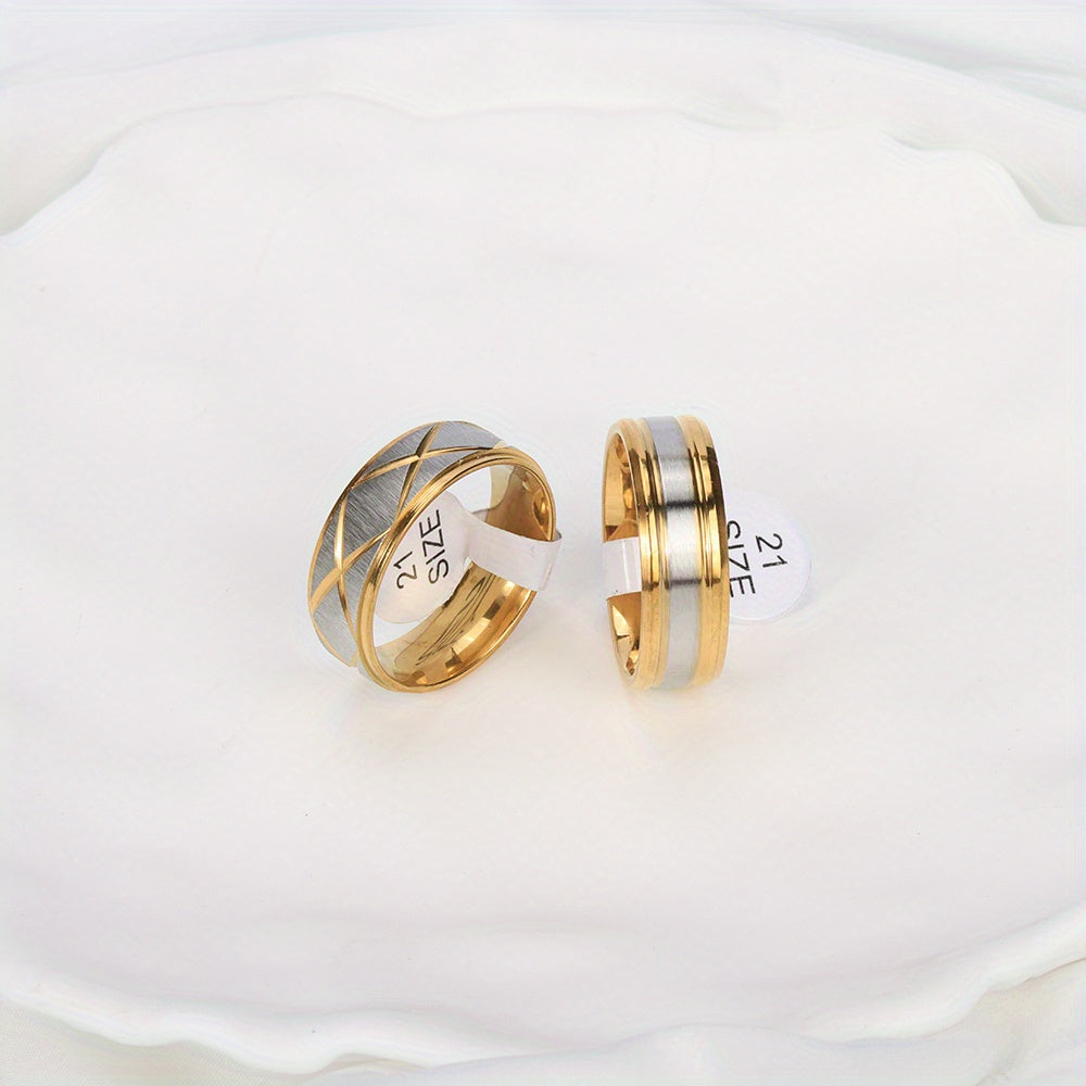 20pcs/Lot Stripe Waterproof Fashion High Quality Rings for Men