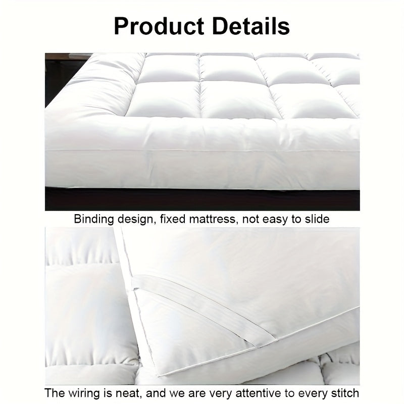 10cm Hotel Quality Mattress Topper 4 Inch Deep Filling, Super Soft with Elasticated Straps In Single, Small Double (4ft), Double, King, Super King UK Bed Size, Local Warehouse