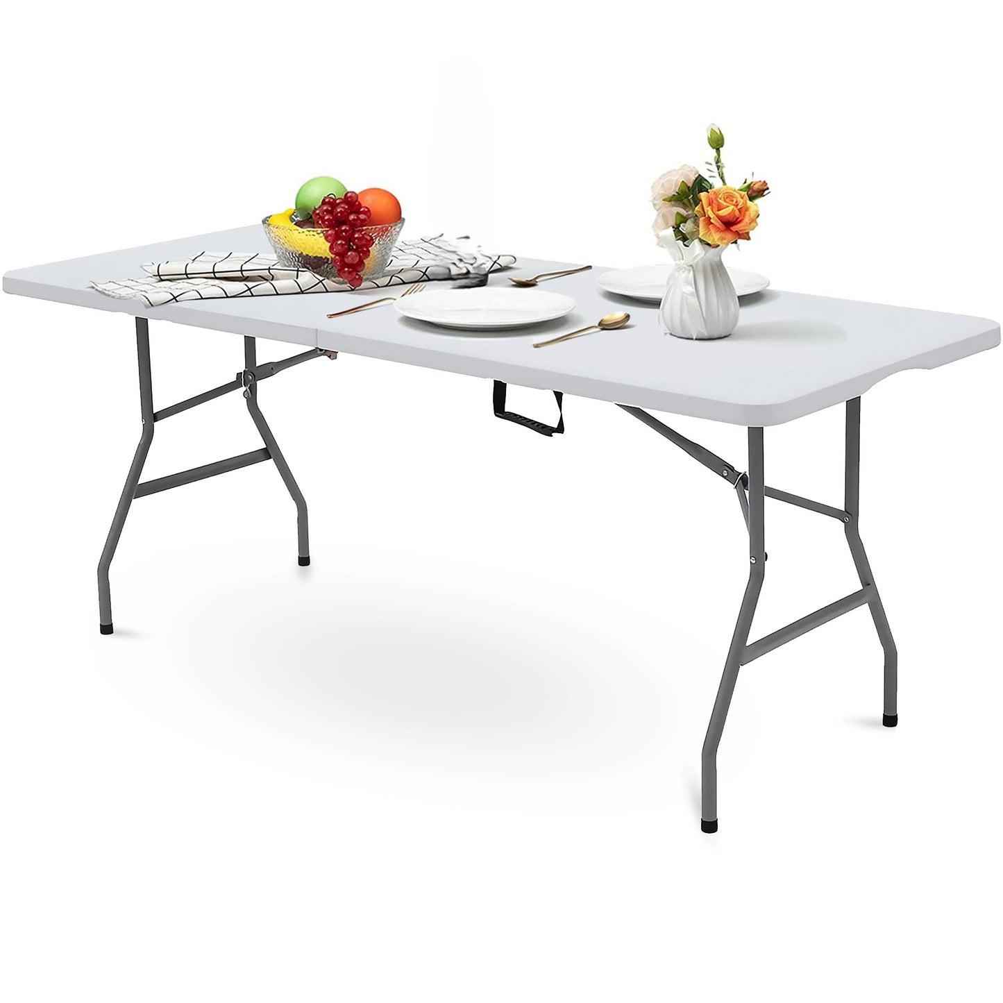 6ft Folding Table Trestle Camping Party Picnic BBQ Stall Garden Indoor Outdoor
