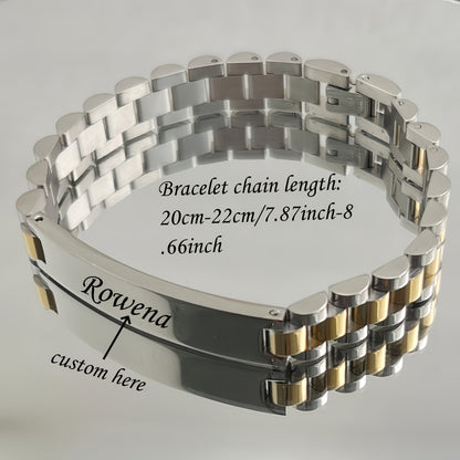 [Bangle Bracelet] Men's Classic Fashion Bangle bangle bracelet, Customizable Text Letter Date Bangle bangle bracelet, Stainless Steel Wide Version Suitable for Casual Decoration Father's Day Gift Valentine's Day Gift, Christmas Gift