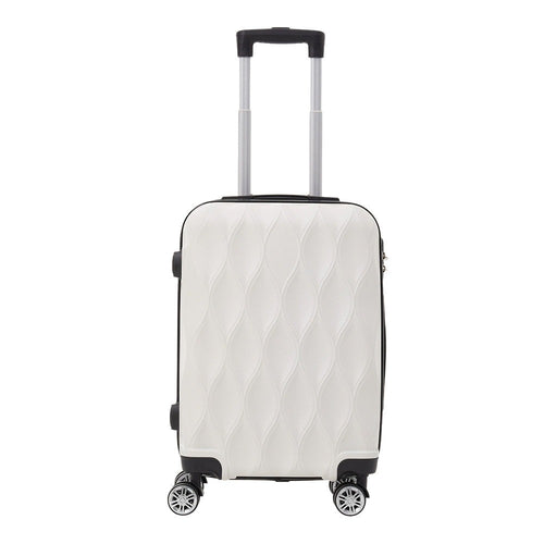 Hardshell Carry-On Suitcase 20 Inch with 360° Spinner Wheels – Lightweight Durable Rolling Travel Luggage, Stylish Wave Pattern Cabin Case for Business Trips & Weekend Getaways, Men & Women