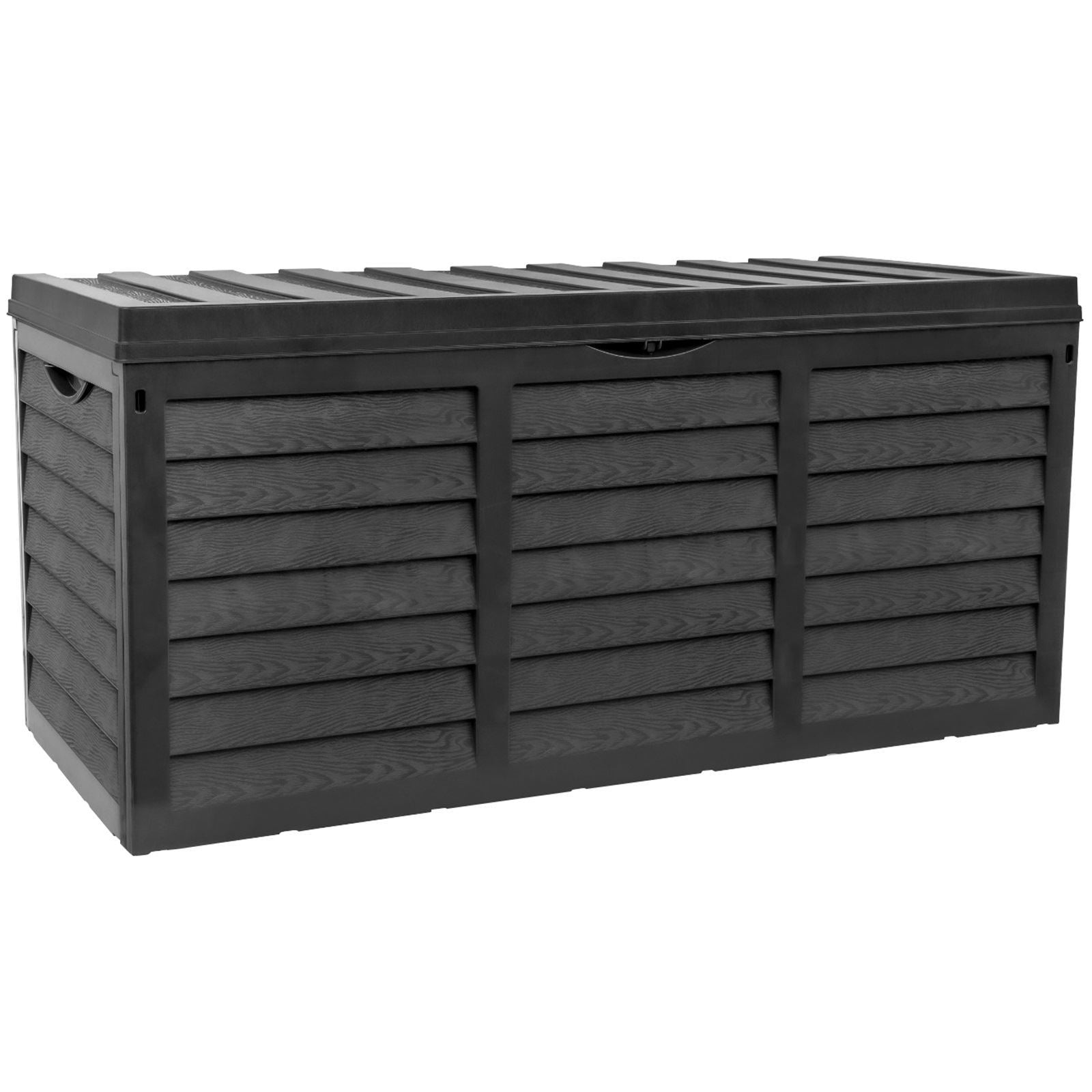 320L Outdoor Garden Storage Box Black Plastic Lockable Chest with Handles for Cushions Tools Garden Furniture Shed Patio 117x54x51cm