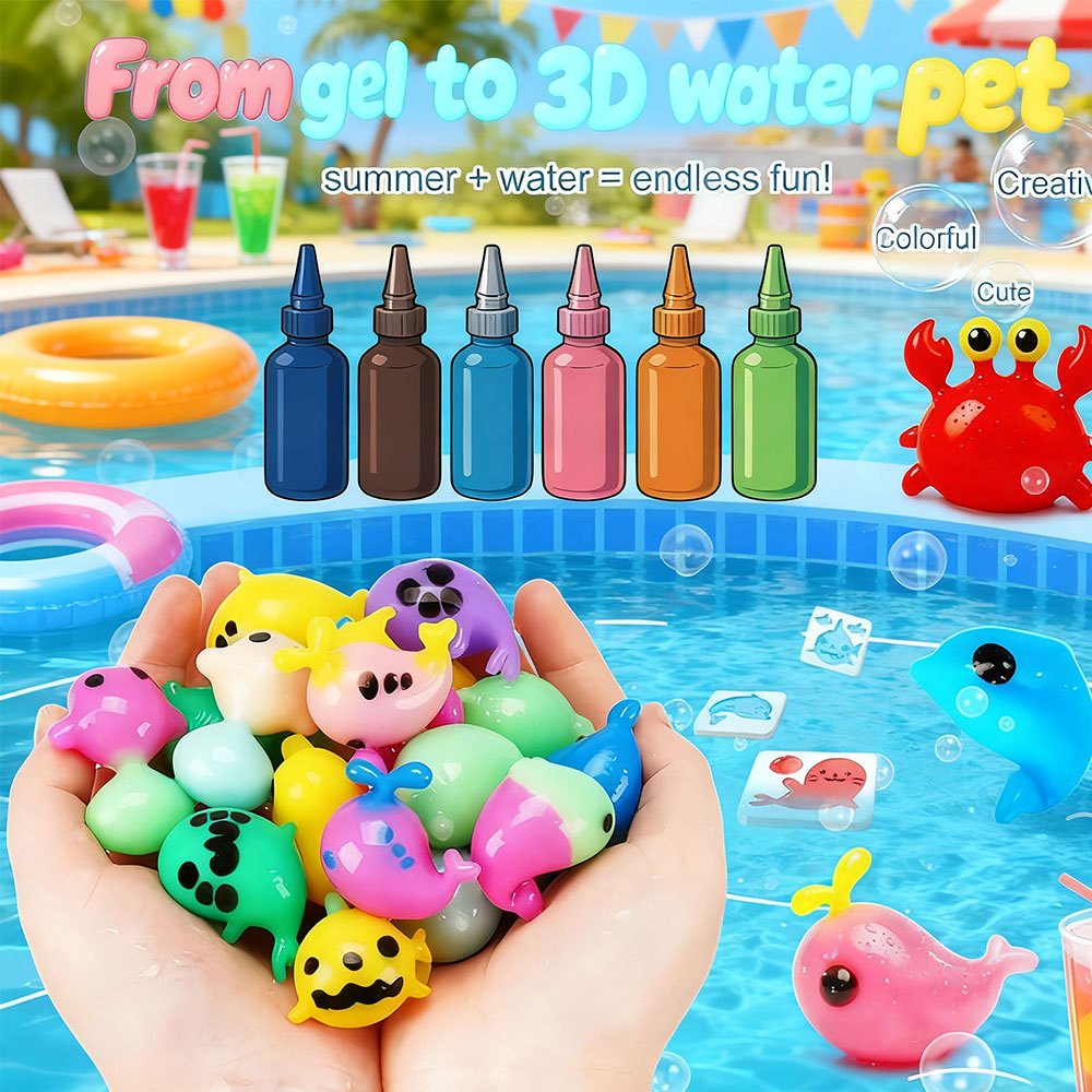 Magic Water Elf DIY Craft Kit 32 Piece - 12 Colours, 12 Moulds & Storage Box | STEM Sensory Art Toy for Boys & Girls | Creative Birthday Gift