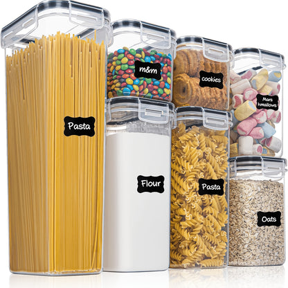 84/20/14pcs Food Storage Tanks, (84/20/14 Jars And 84/20/14 LIDS) Kitchen Storage Boxes, Food Organization, Plastic Can Sets, Suitable for Grains, Pasta, Flour And Sugar, Food Preservation Boxes, Made of And Healthy Materials