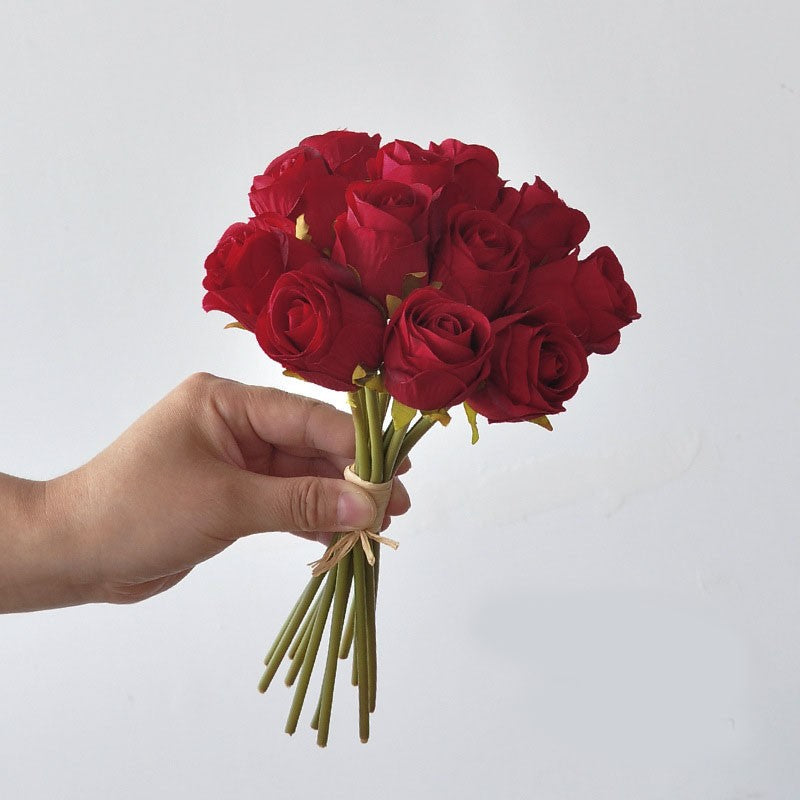 24x Artificial Single Rose Bud with Stem Flowers Fake Bouquet Wedding Party Home Decorations for Mother's Day