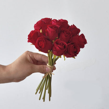 24x Artificial Single Rose Bud with Stem Flowers Fake Bouquet Wedding Party Home Decorations for Mother's Day
