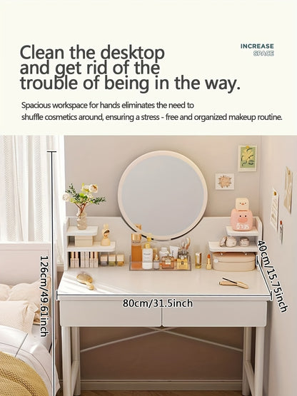 New Luxury Modern Cream Style Dressing TableSimple Bedroom Makeup DeskAssembled Design for Small SpacesVanity Table for Rental Homes