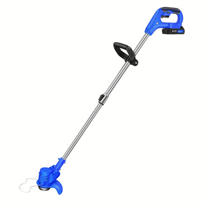 Machine Only Lightweight Cordless Electric Lawn Mower, Adjustable Length with Easy Grip Handle, 2-in-1 Lawn Trimmer