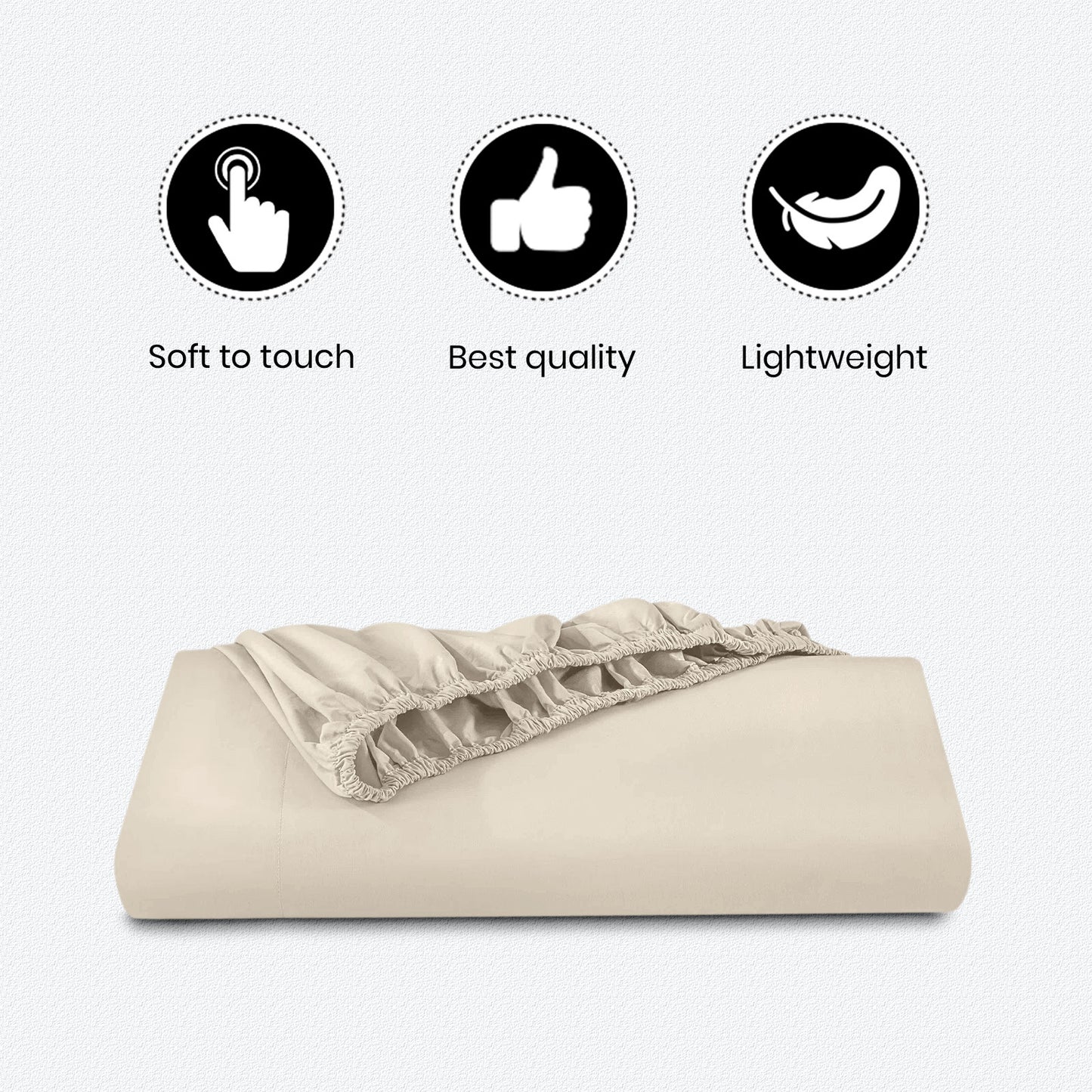 3pcs 40cm Extra Deep Fitted Sheet – Solid Color Soft & Comfortable Bed Sheet with 2pcs Matching Pillowcases, Breathable Fabric Soft Brushed Microfiber Bedding, Machine Washable for Home Bedroom, Hotel