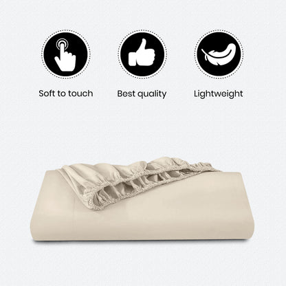 3pcs 40cm Extra Deep Fitted Sheet – Solid Color Soft & Comfortable Bed Sheet with 2pcs Matching Pillowcases, Breathable Fabric Soft Brushed Microfiber Bedding, Machine Washable for Home Bedroom, Hotel