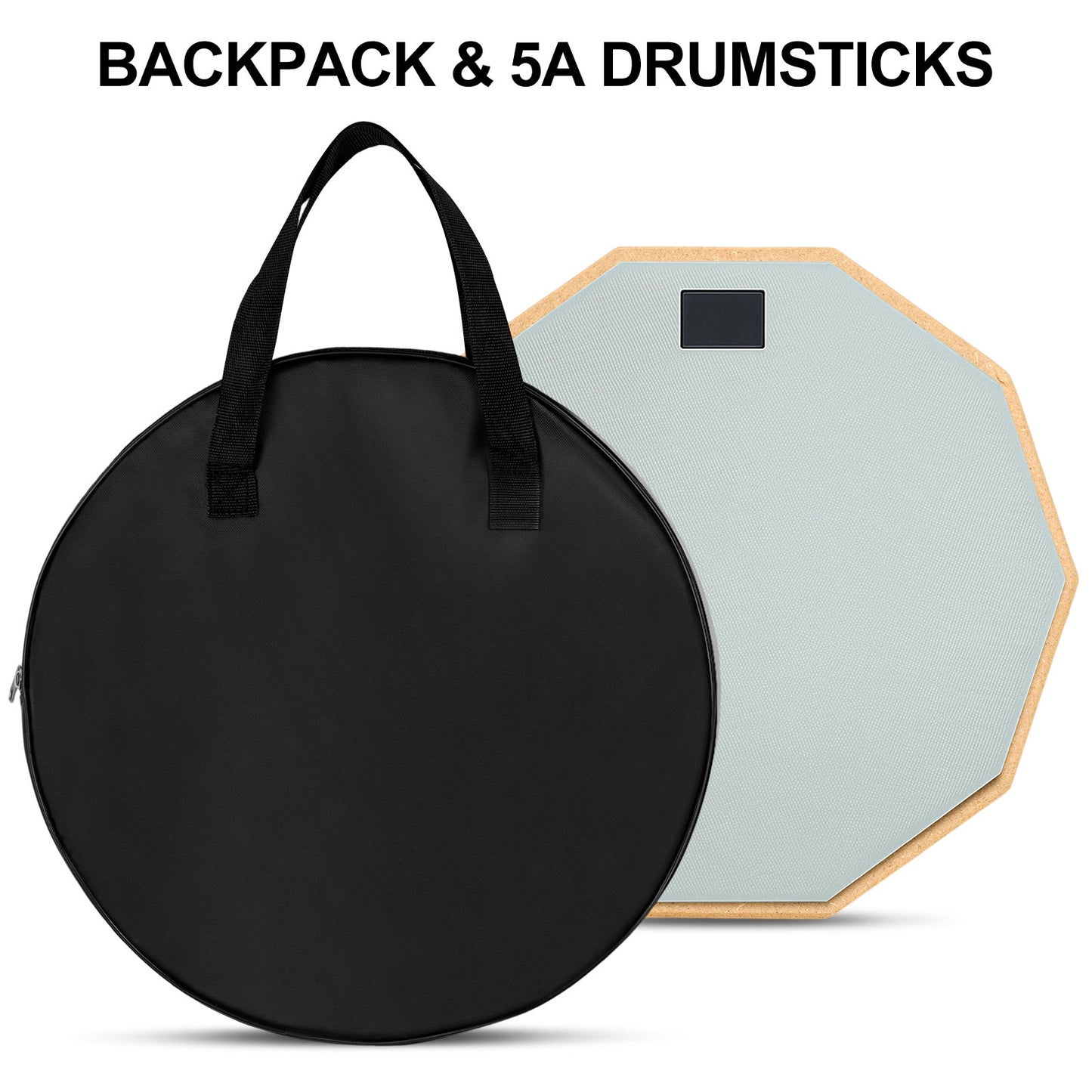 Drum Pad, 6-Inch Double Sided Drum Practice Pad with Stand Silent Snare Drum Training Kit
