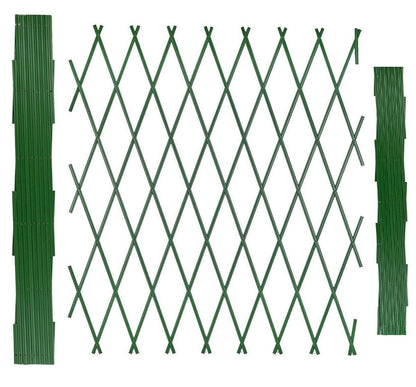 Set of 3 Expanding Green Plastic Wall Foldable Trellis Fence 180 x 46cm, 180 x 90cm