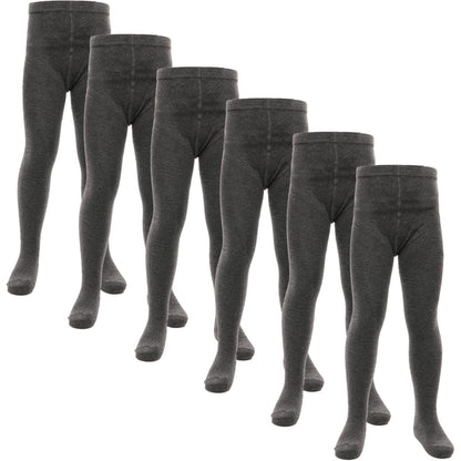 3 / 6 / 12 Pack Girls Tights for School and Everyday Wear 3-12 Years, Comfortable, Stretchy, Breathable Tights for Girls in Black Grey School Tights