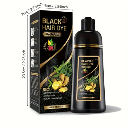 Gray Coverage Hair Dye Shampoo 4 Colours Black Coffee Chestnut Brown Deep Coffee 3-in-1 Instant Colour Long-Lasting Natural Shine