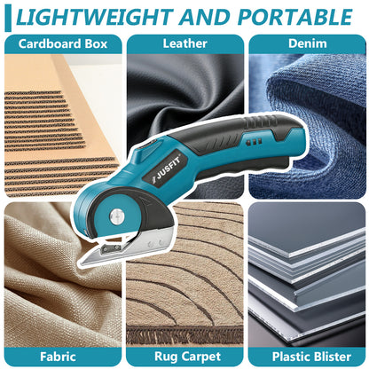 Machine ONLY Rechargeable Cordless Electric Scissors, Electric Fabric Scissors Cordless, USB Charging Fabric & Cardboard with Safety Lock, Powerful Handheld Scissor for Sewing, Crafting, Cardboard, Leather, Carpet, DIY & Garden Use, Time Saving Sewing Too