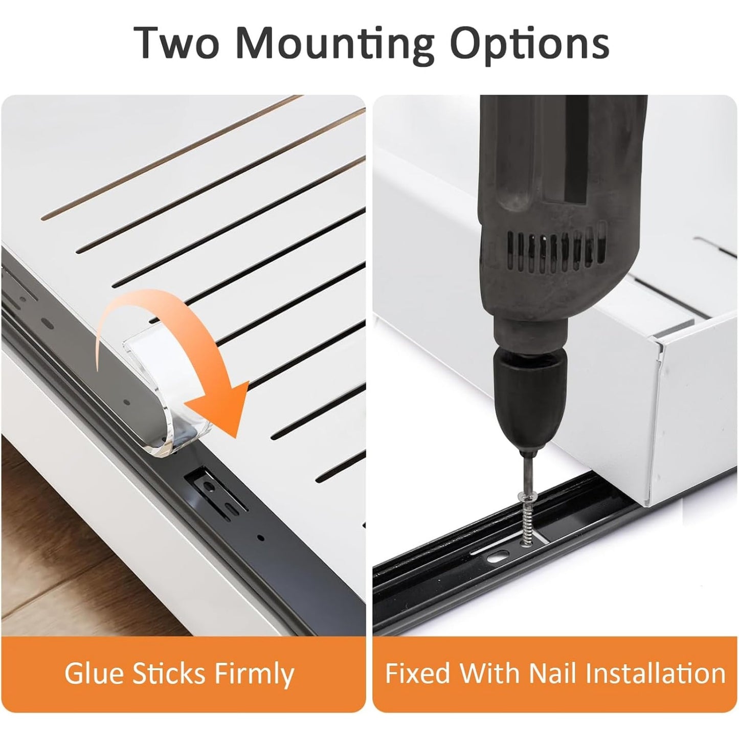 Pull Out Cabinet Organizer, Adjustable Expandable Slide Out Drawer, Roll-Out Sliding Drawer Organiser Shelf for Kitchen & Bathroom Storage,Easy Installation with Adhesive Film