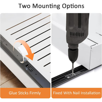 Pull Out Cabinet Organizer, Adjustable Expandable Slide Out Drawer, Roll-Out Sliding Drawer Organiser Shelf for Kitchen & Bathroom Storage,Easy Installation with Adhesive Film
